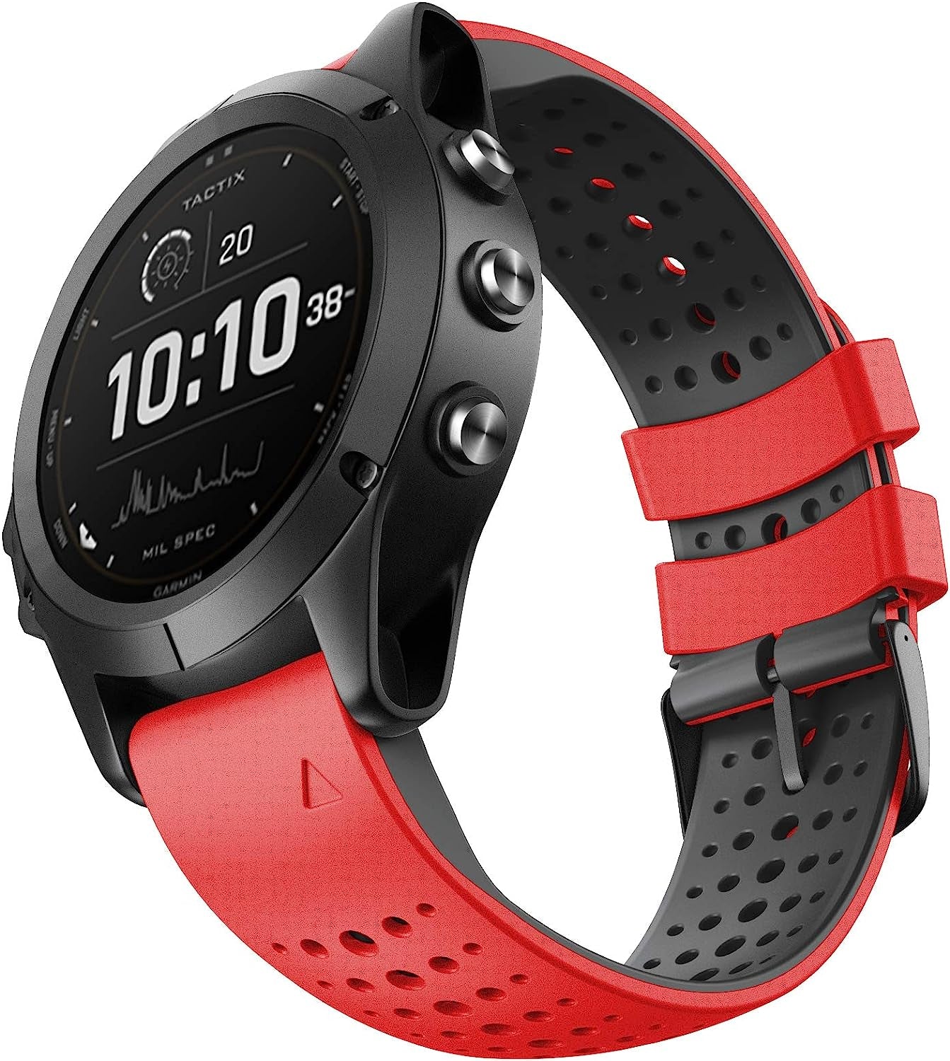 Notocity for Fenix 6 Band 22Mm Silicone Watch Bands for Fenix 7/Fenix 6/ Fenix 5/Fenix 5 Plus/Fenix 6/Fenix 6 Pro/Forerunner 935/945/Approach S60/S62/ Epix  NotoCity red-black  