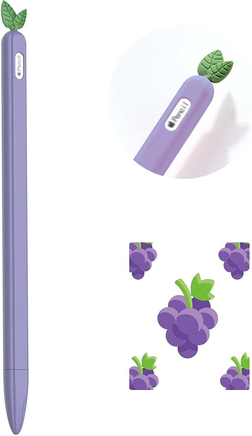 WITOP Apple Pencil 2Nd Generation Case,Ipencil Case Sleeve Cute Fruit Design Silicone Soft Protective Cover Accessories Compatible with Apple Pencil 2Nd Generation (Purple)  WITOP   