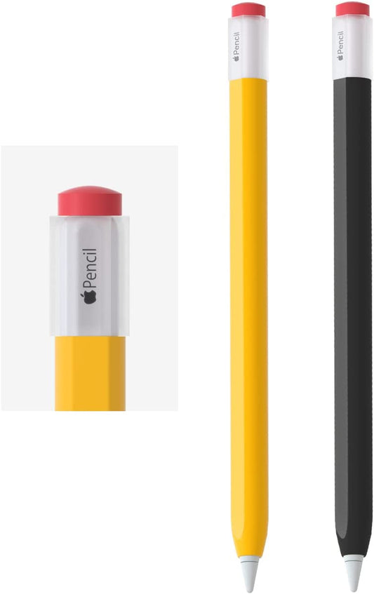 2 Pack Silicone Pencil Case Compatible with Apple Pencil 2Nd Generation Only,Case Cover Sleeve Accessories Protective Skin Holder(Must Read Installation Instructions) [Yellow,Black]  AFOOYO   