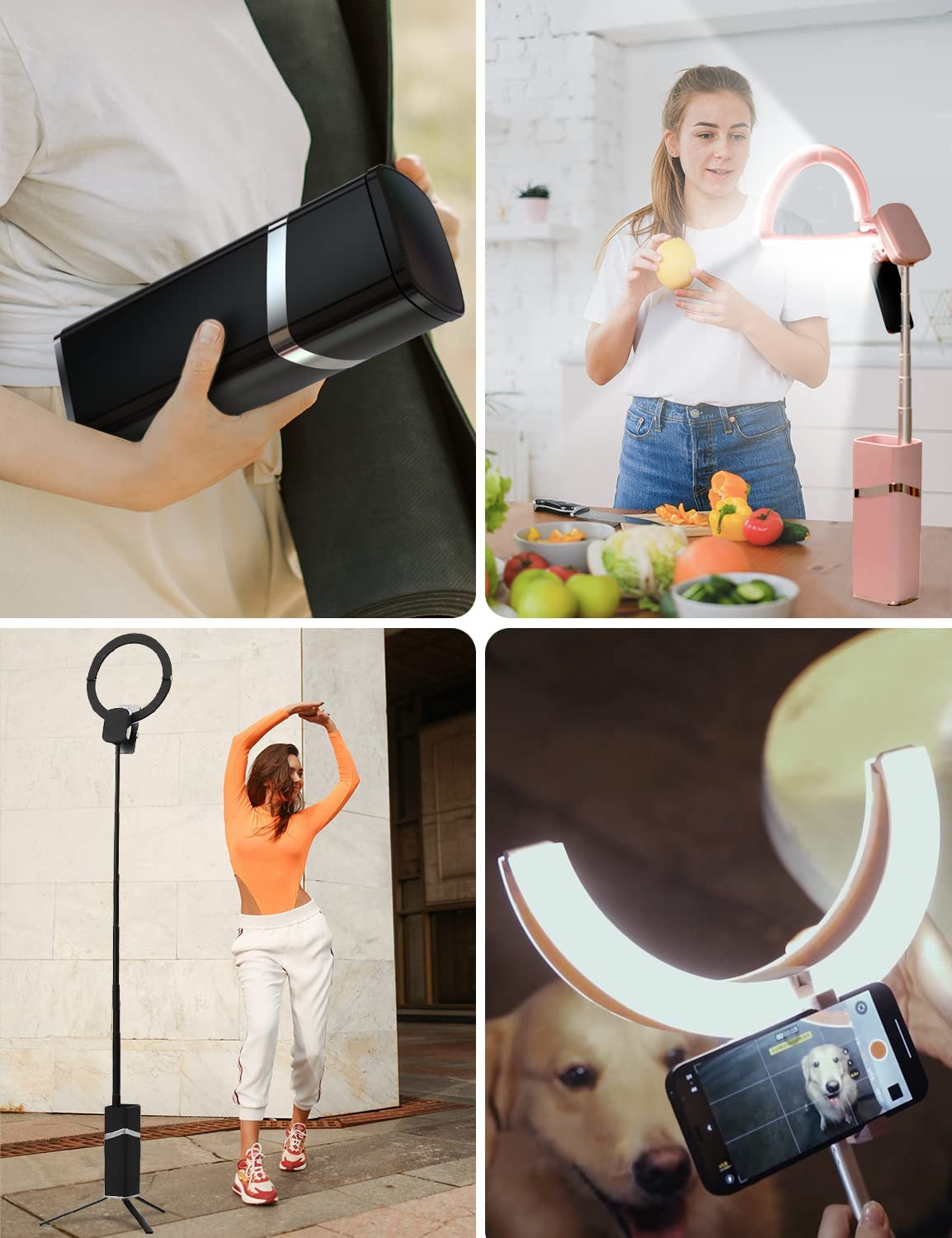 Woumlaiy Ring Light with Tripod, Extendable 79" Selife Stand, Rechargeable Wireless Foldable 10'' LED Ring Light with 4000Mah Battery& Phone Holder for Travel/Selfie/Live Stream/Vlog/Makeup/Youtube  Woumlaiy   