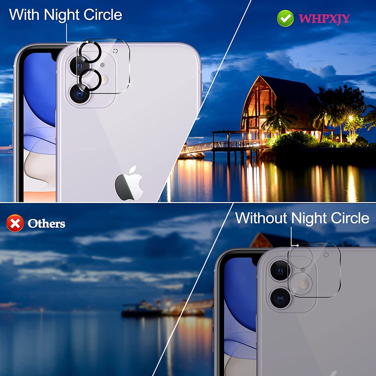 WHPXJY [3+3 Pack] Iphone 11 Screen Protector with Camera Lens Protector, 9H Hardness Anti-Scratch, Bubble Free, Case Friendly, Ultra HD Clear Tempered Glass Film for Iphone 11 6.1"  Crworld   