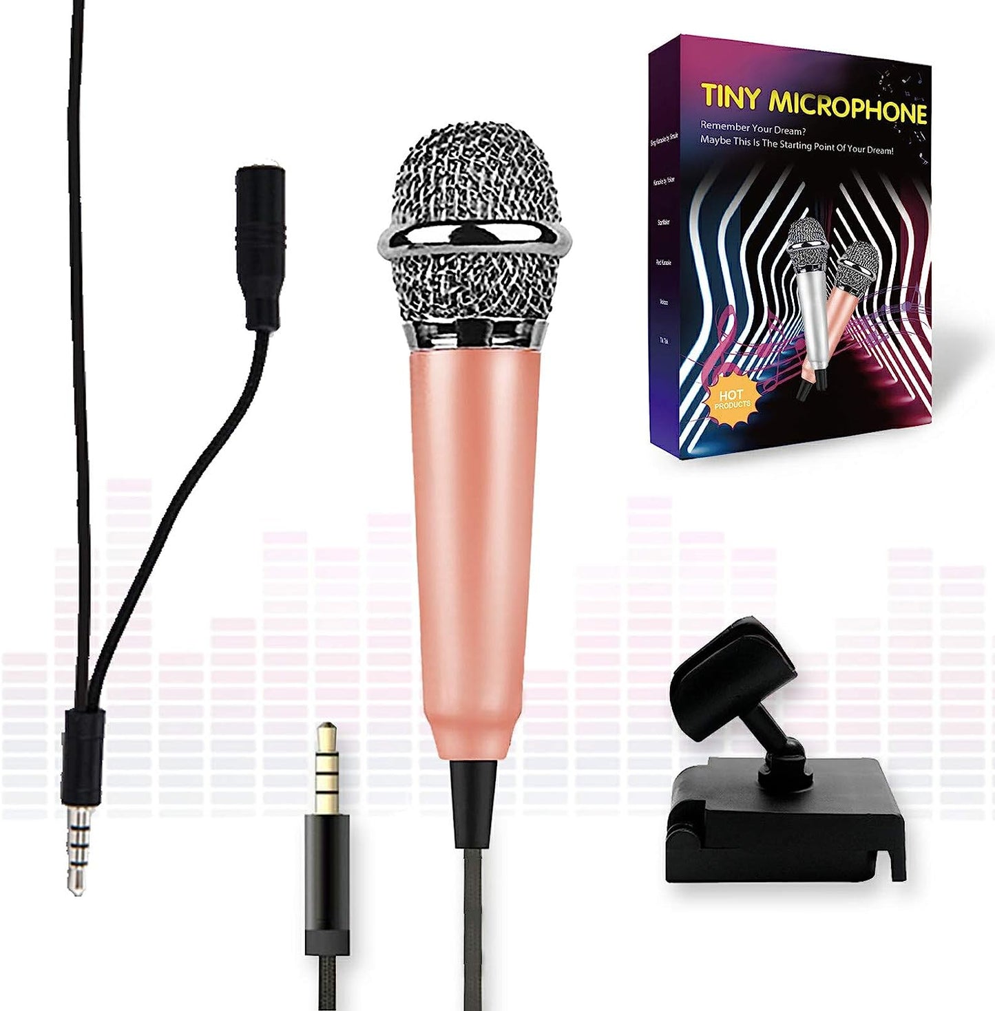 Mini Microphone, Mini Mic, for Recording/Chatting and Singing, for Mobile Phone/Laptop/Ipad（Rose Gold）  N / A   