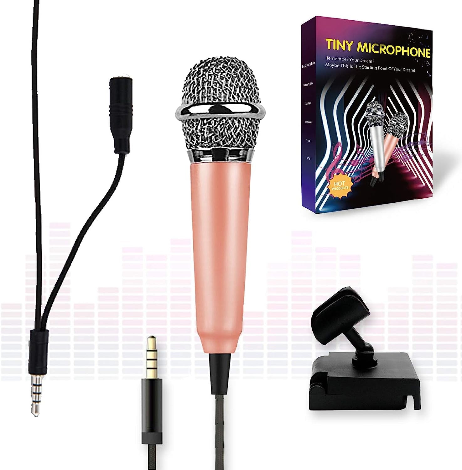 Mini Microphone, Mini Mic, for Recording/Chatting and Singing, for Mobile Phone/Laptop/Ipad（Rose Gold）  N / A   