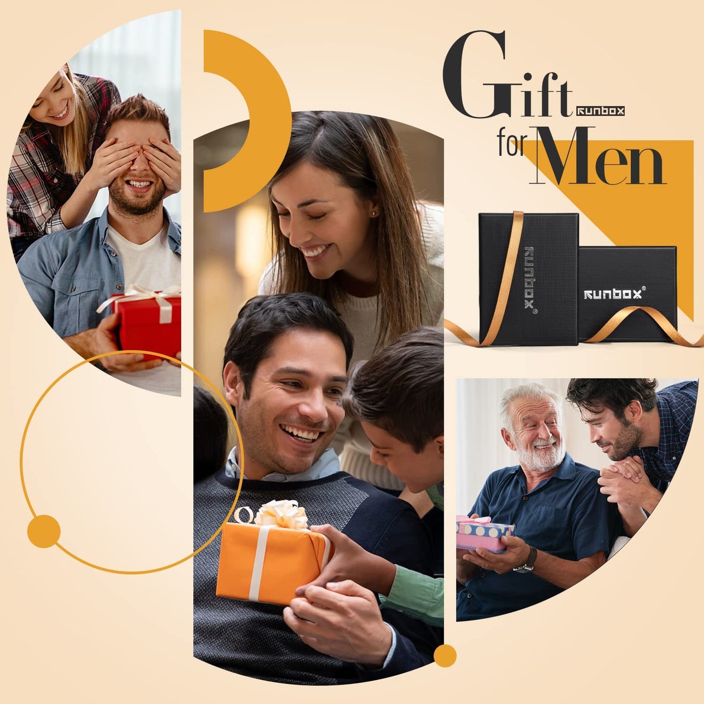 RUNBOX Bifold Slim Wallet for Men - Rfid Blocking Leather Front Pocket Men'S Wallet with Gift Box  RUNBOX   