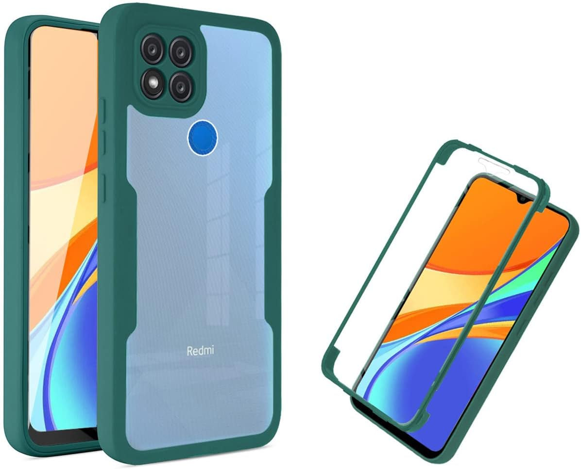 Ysnzaq Full Surround Clear Phone Case for Xiaomi Redmi 10A /Redmi 9C, Soft TPU Screen Shockproof Protection with Wireless Charging Phone Cover for Xiaomi Redmi 10A /Redmi 9C QB Black  Ysnzaq Green  