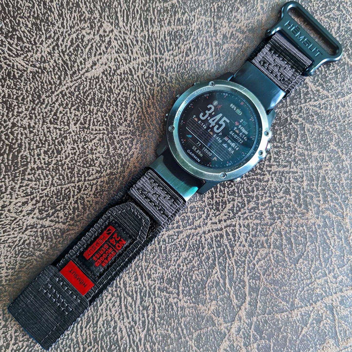 Compatible with Garmin Watch Band, Super Rugged Extral Long Nylon Sports Strap with Woven Loop Design for Fēnix/Forerunner/Vivoactive/Approach/Marq/Quatix/D2 Series, Tough Replacement Band for Men Women  SMITHA   