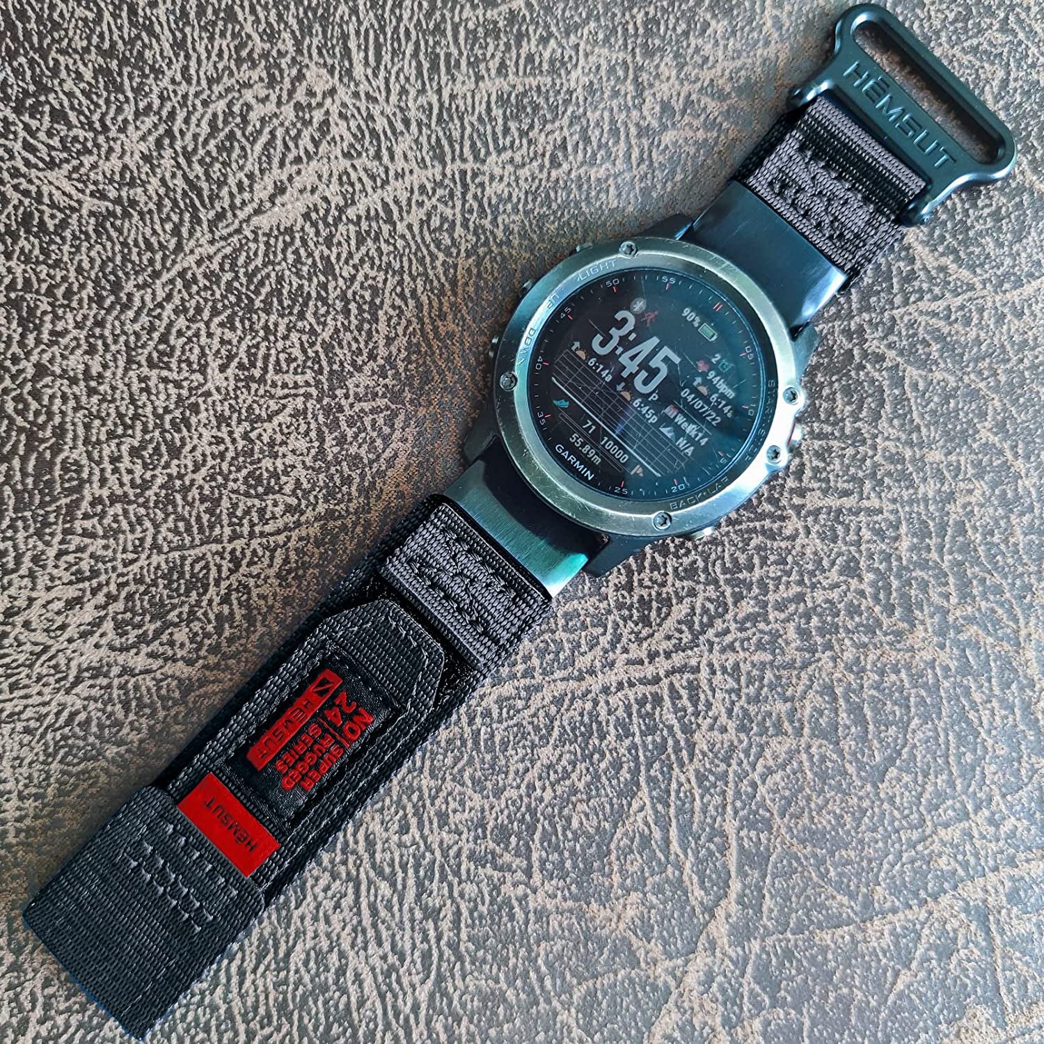 Compatible with Garmin Watch Band, Super Rugged Extral Long Nylon Sports Strap with Woven Loop Design for Fēnix/Forerunner/Vivoactive/Approach/Marq/Quatix/D2 Series, Tough Replacement Band for Men Women  SMITHA   