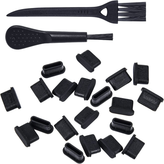 20 Pcs USB Type C anti Dust Plugs Cover, USB C Charging Port Dust Covers Plug Caps Protectors for Samsung Galaxy S23, S22, S21, S20, Ultra, plus S10, S9, S8 Plus, Note 9, Pixel with 2 Cleaning Brush  iKammo   