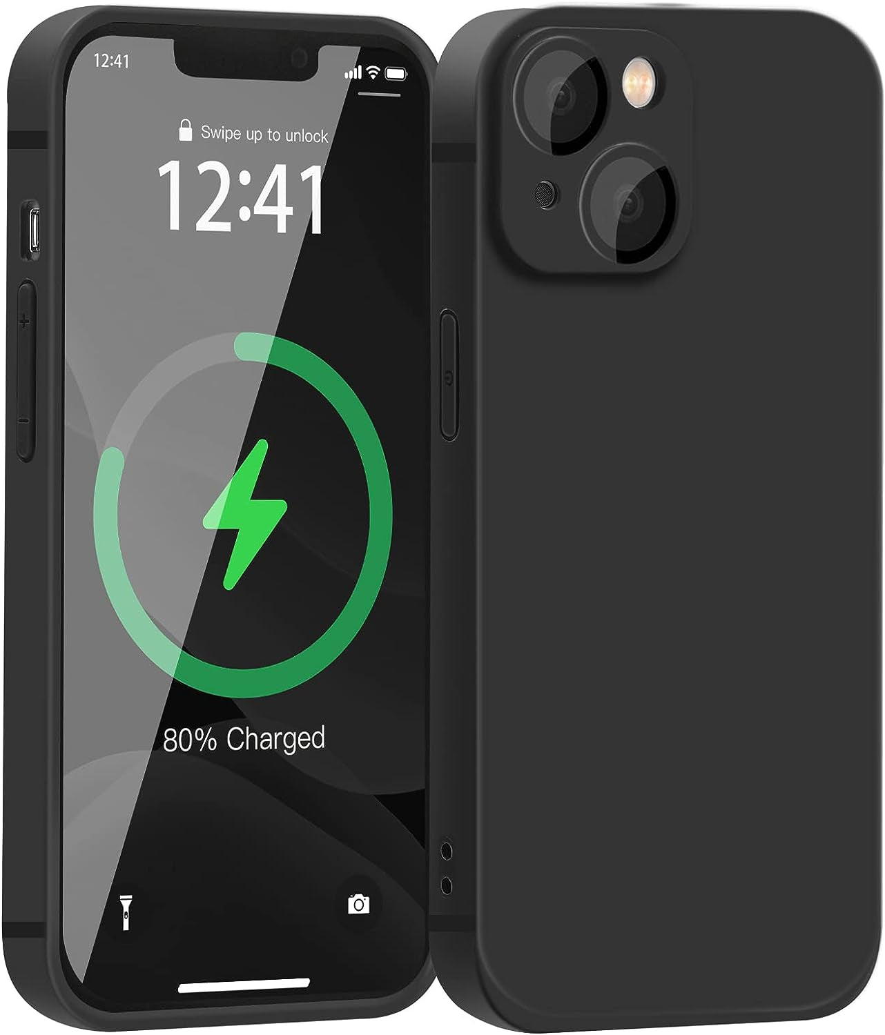 YZR Silicone Case Compatible with Iphone 13 Case (6.1 Inch 2021), with Camera Protection, Liquid Silicone Phone Case (Hawthorn Red)  YZR Black  