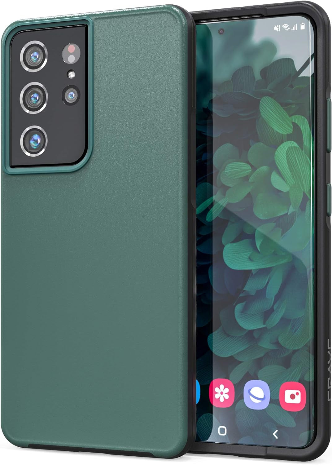 Crave Slim Guard for Galaxy S21 Ultra Case, Shockproof Case for Samsung Galaxy S21 Ultra, S21 Ultra 5G (6.8 Inch) - Navy  Crave Forest Green  