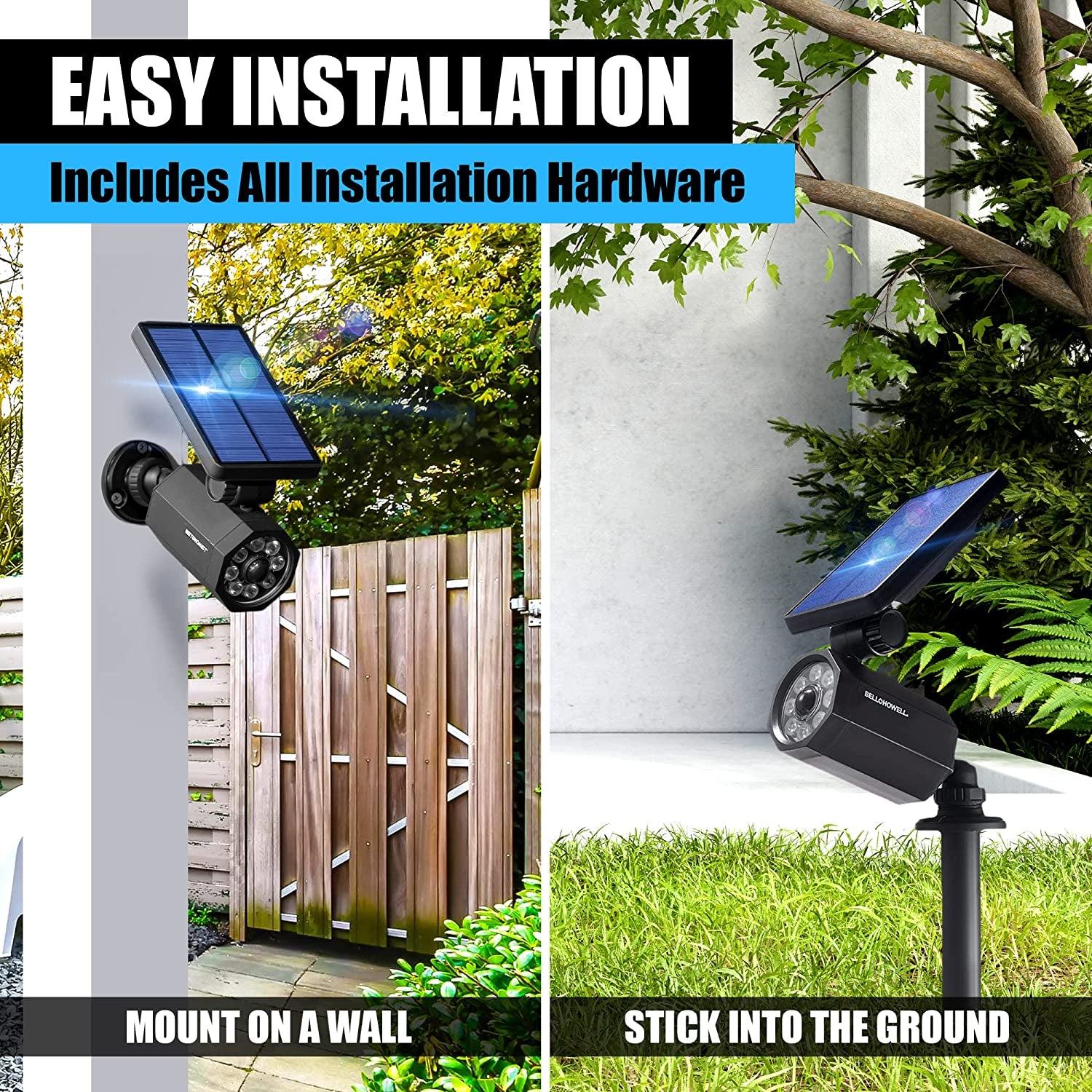 Bell+Howell Bionic Spotlight Original LED Solar Outdoor Lights with Motion Sensor Super Bright Outdoor Solar Lights Waterproof Landscape Lighting for Yard, Garden Outdoor Lighting as Seen on TV  Emson   