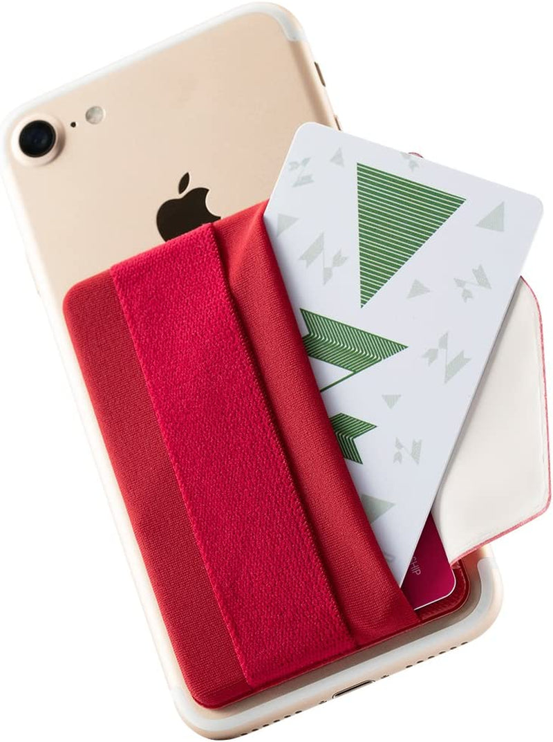 Sinjimoru Phone Grip Credit Card Holder with Flap, Secure Stick-On Wallet as Phone Finger Strap Adhesive ID Card Case for Iphone Case. Sinji Pouch B-Flap Black.  Sinjimoru Co.Ltd B-Flap Red Adhesive Wallet 