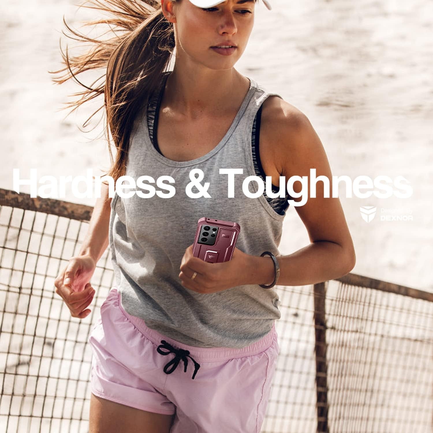 Dexnor for Samsung Galaxy S21 Ultra Case, [Built in Screen Protector and Kickstand] Heavy Duty Military Grade Protection Shockproof Protective Cover for Samsung Galaxy S21 Ultra 5G,6.8 Inch,Maroon Red  Dexnor   