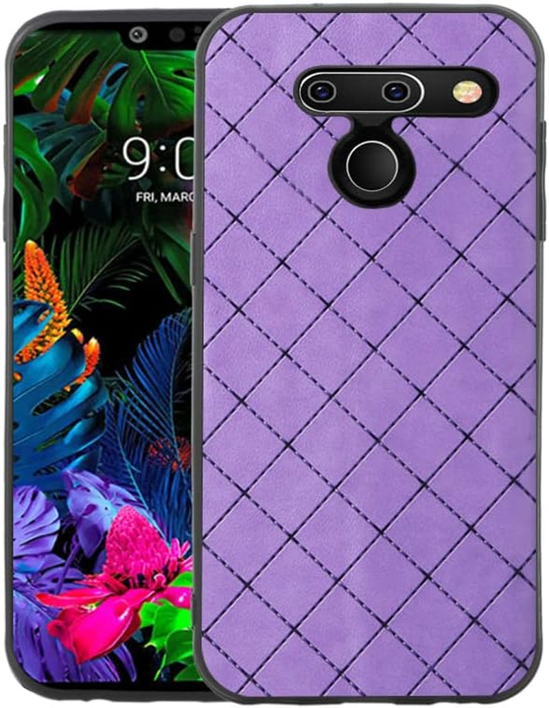 Phone Case for LG G8 Thinq Slim Soft Rubber Case,Shock Resistant Rugged Lightweight Flexible Anti-Slip Slim Fit Full Body Protective Rubber Phone Cover for Lgg8Thinq LGG8 Thin Q G 8 Black  Asuwish Purple  