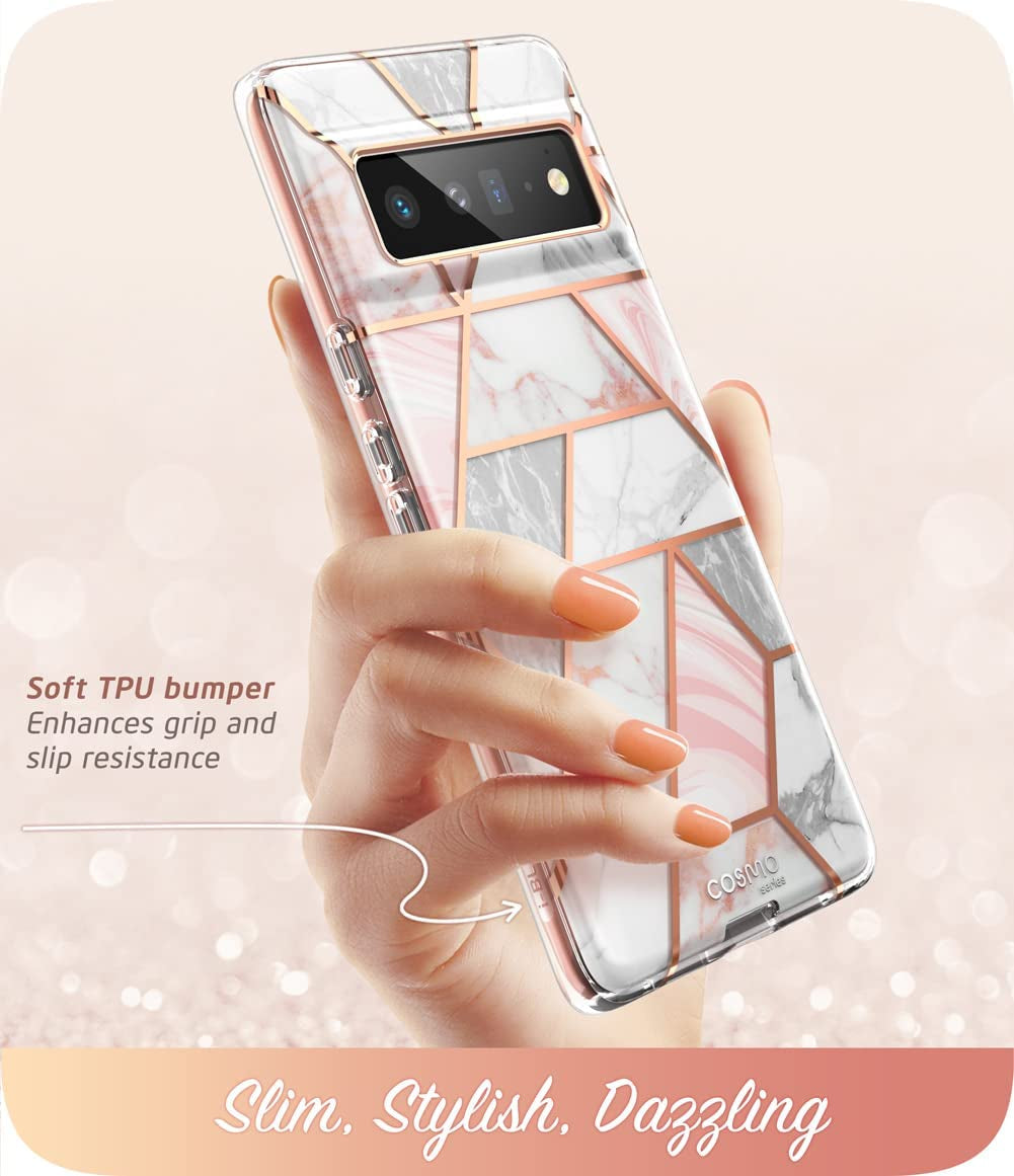 I-Blason Cosmo Protective Case for 6.7-Inch Google Pixel 6 Pro (2021), Marble Pink  i-Blason LLC   