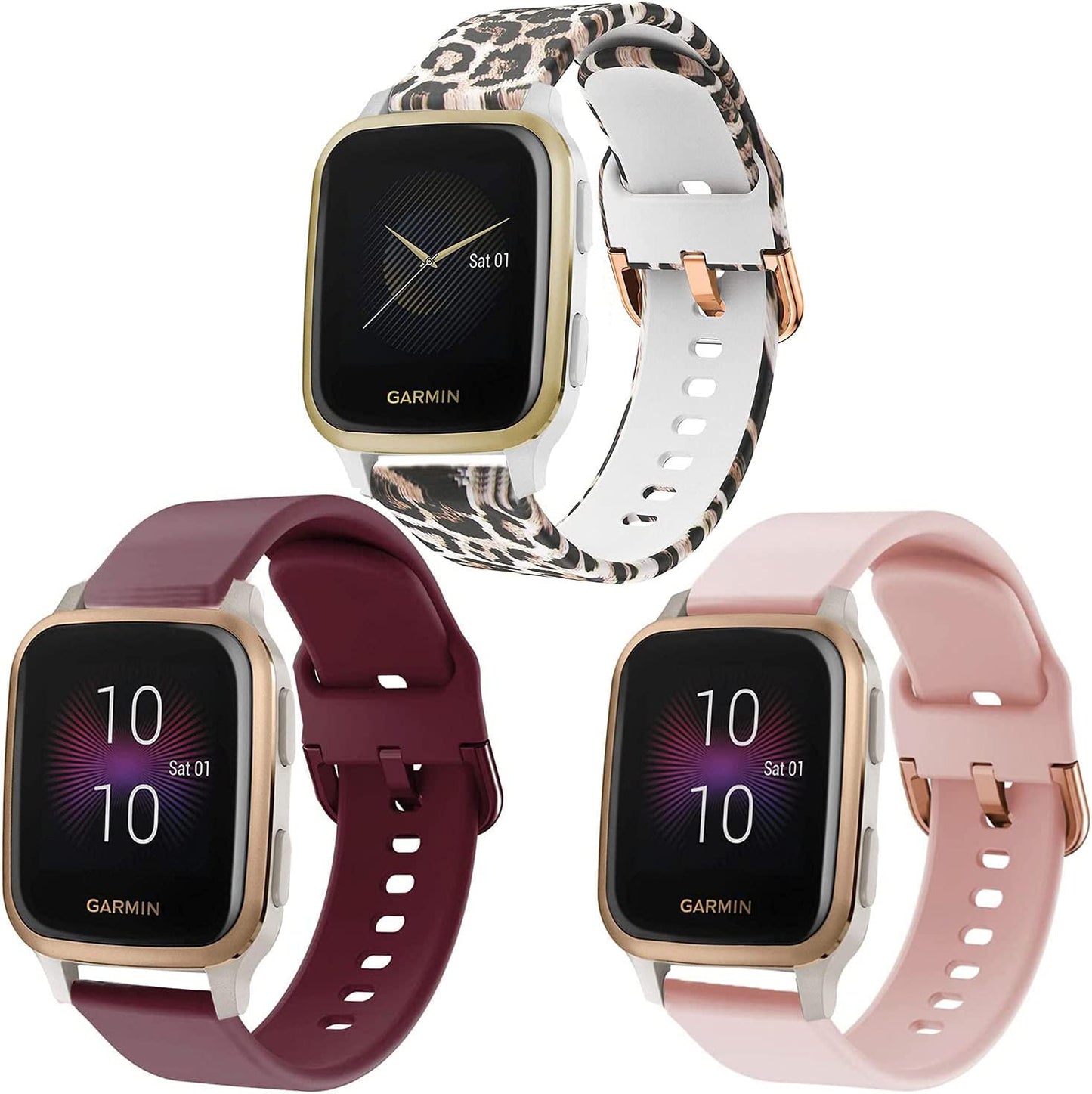 Vicrior Bands Compatible with Garmin Venu/Venu SQ/SQ 2 Smart Watch, Quick Release Soft Silicone Fadeless Pattern Printed Floral Replacement Band for Garmin Venu Sq Music  ViCRiOR   