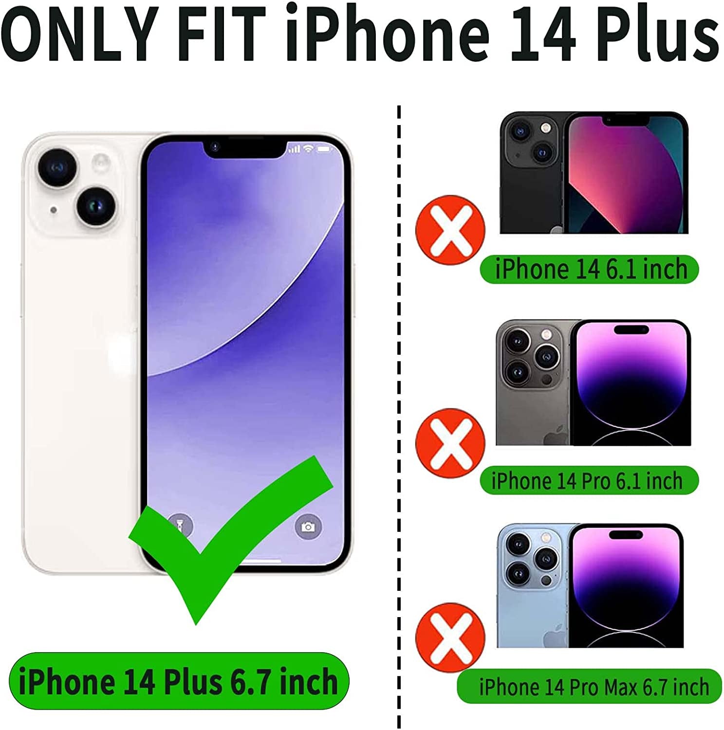 VANAVAGY Iphone 14 plus Wallet Case Magsafe,Leather Flip Folio Phone Cover Supports Magsafe and Wireless Charging with RFID Block Card Holder and Wrist Strap,Clove Purple  VANAVAGY   