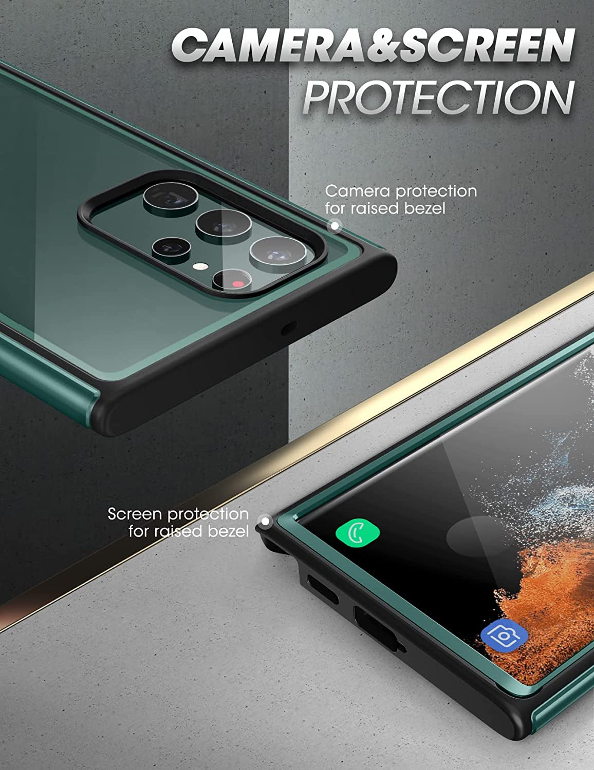 SUPCASE UB Edge Pro Series Case for Samsung Galaxy S22 Ultra 5G (2022 Release), Slim Frame Clear Protective Case with Built-In Screen Protector (Peacock)  SUPCASE   