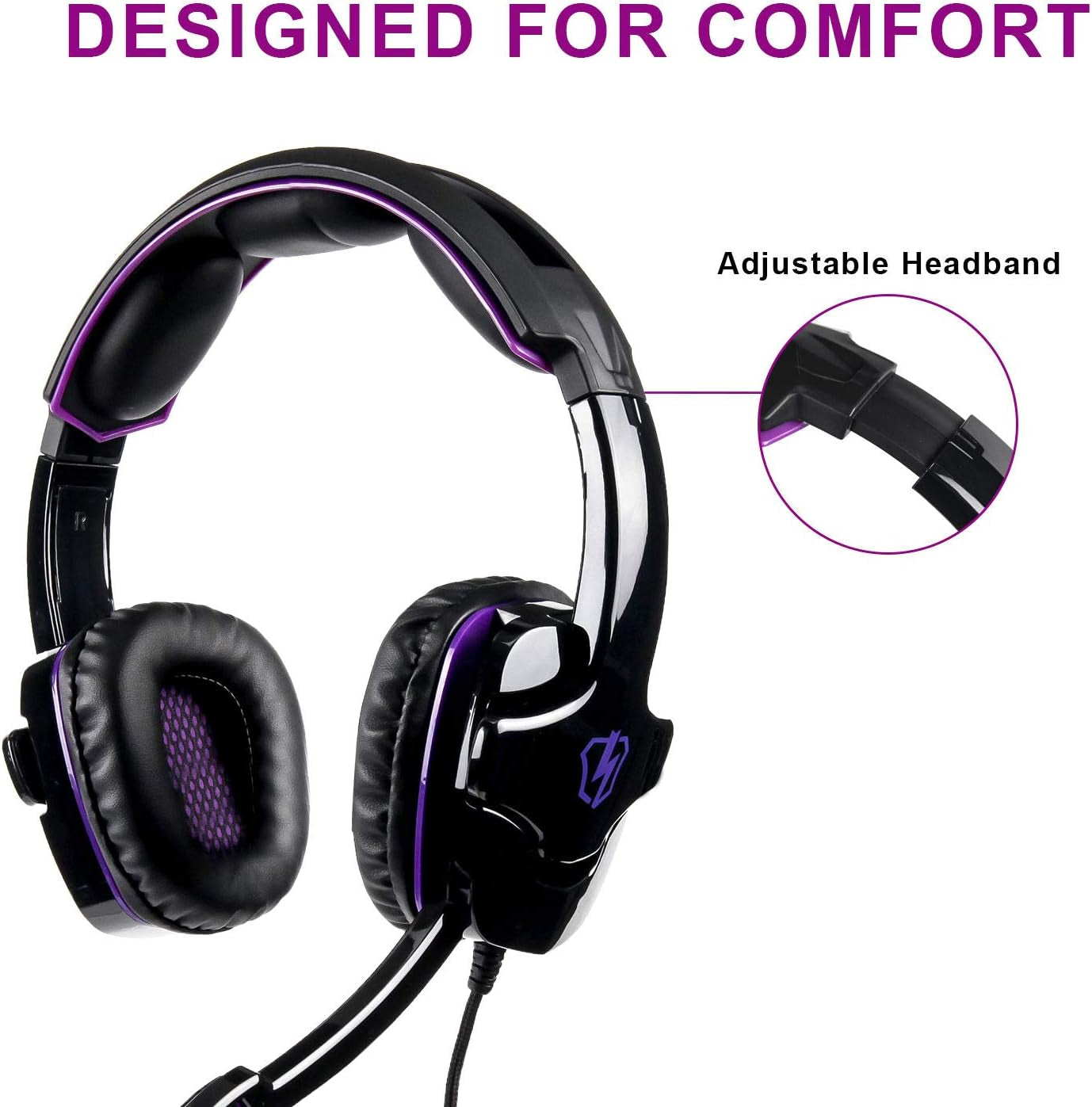 Docooler Gaming Headset 3.5Mm Stereo Over-Ear Headphone with Adjustable Microphone for PC Laptop Smart Phone  Docooler   