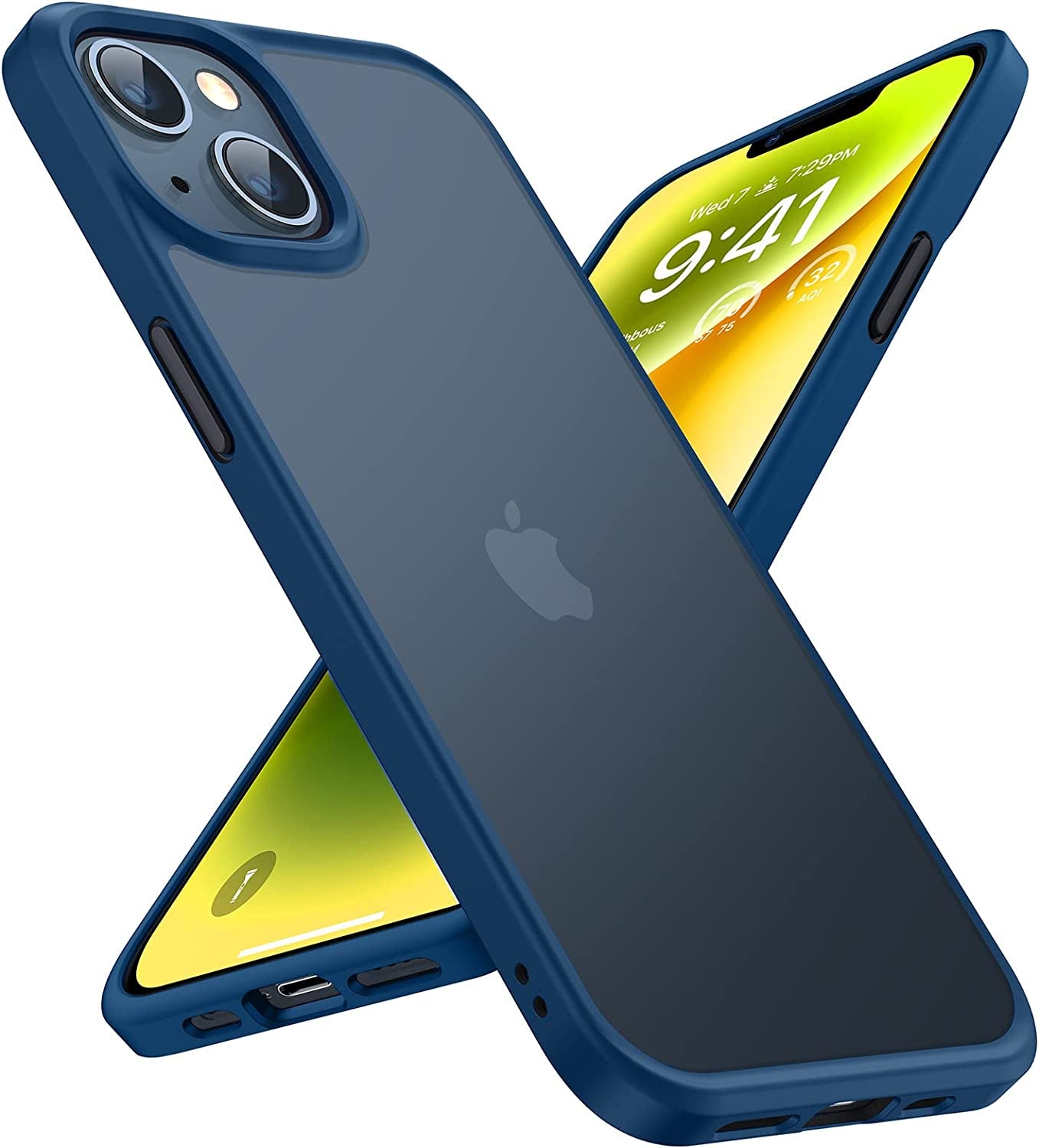 TORRAS Designed for Shockproof Iphone 13 Case/Iphone 14 Case, Military Grade Drop Tested, Shockproof Protective Hard Back Slim Case for Iphone 13 & Iphone 14 Case, Black-Guardian Series  TORRAS Navy Blue iPhone 14/13 (6.1'') 