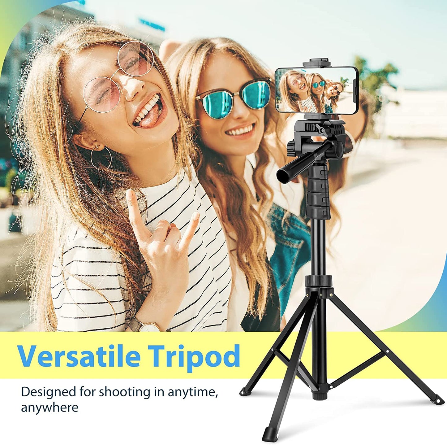 Aureday 67” Phone Tripod, Detachable and Extendable Selfie Stick Tripod for Iphone/Android Smartphone/Camera/Gopro, Portable Cell Phone Tripod with 360-Degree Rotatable Pan Head  Aureday   