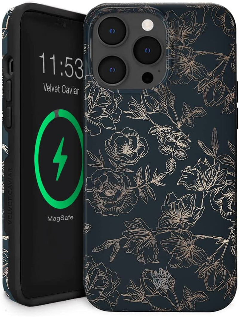 Velvet Caviar Designed for Iphone 14 Case Leopard Cheetah Print [10Ft Drop Tested] Compatible with Magsafe - Protective Microfiber Lining (Blush Pink)  Velvet Caviar Floral Rose Gold iPhone 14 Pro 