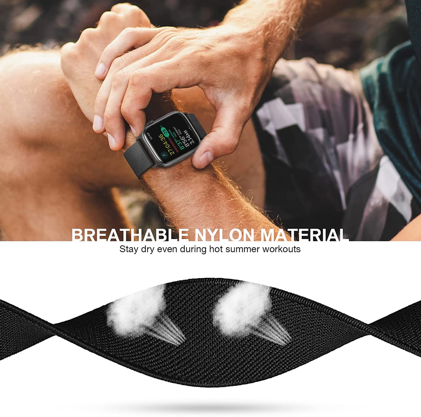 CTYBB 4 Pack Stretchy Nylon Solo Loop Bands Compatible with Apple Watch 40Mm 38Mm 44Mm 49Mm 45Mm 42Mm 41Mm, Adjustable Braided Elastic Sport Straps Womens Men Wristbands for Iwatch Series 8 7 6 5 4 3 2 1 SE Ultra  CTYBB   