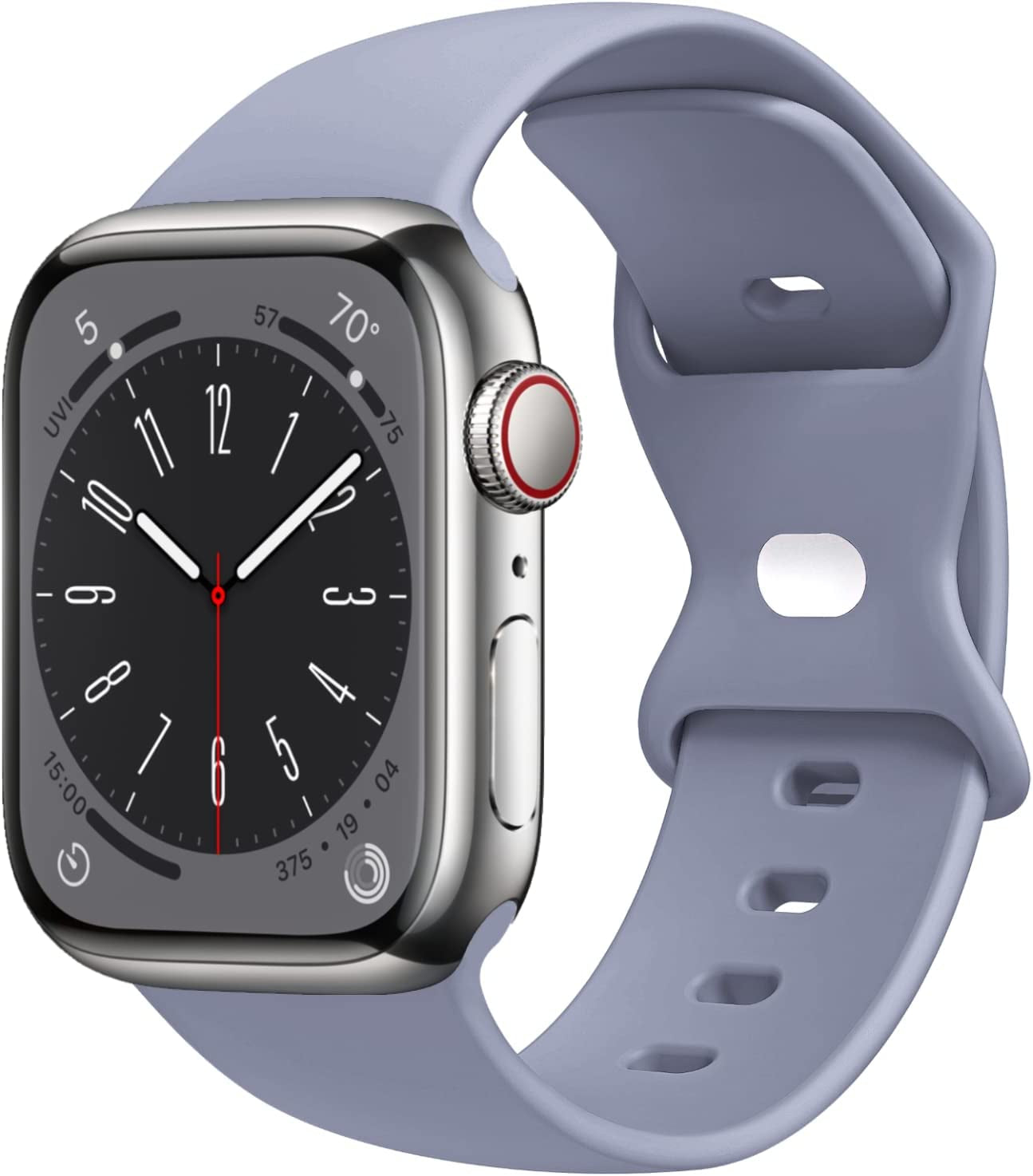 STG Sport Watch Band Compatible with Apple Watch Band 38Mm 40Mm 41Mm 42Mm 44Mm 45Mm 49Mm, Soft Silicone Replacement Sport Strap Compatible for Iwatch Ultra SE Series 8/7/6/5/4/3/2/1 (42Mm/44Mm/45Mm/49Mm, Klein Blue)  STG Lavender Gray 42mm/44mm/45mm/49mm 