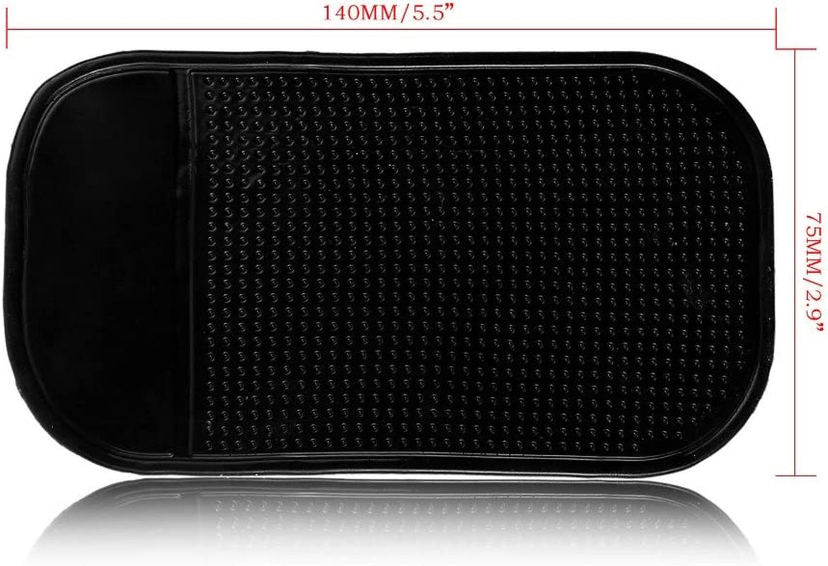 Anti-Slip Pad, Bysameyee Anti-Slide Fixate Sticky Mat for Car Dashboard, Silica Gel Non-Slip Pads for Radar Detector Cellphone, Pad, Keys,Glass, Mirrors, Whiteboards, Metal (Black, 5 Packs)  Bysameyee   