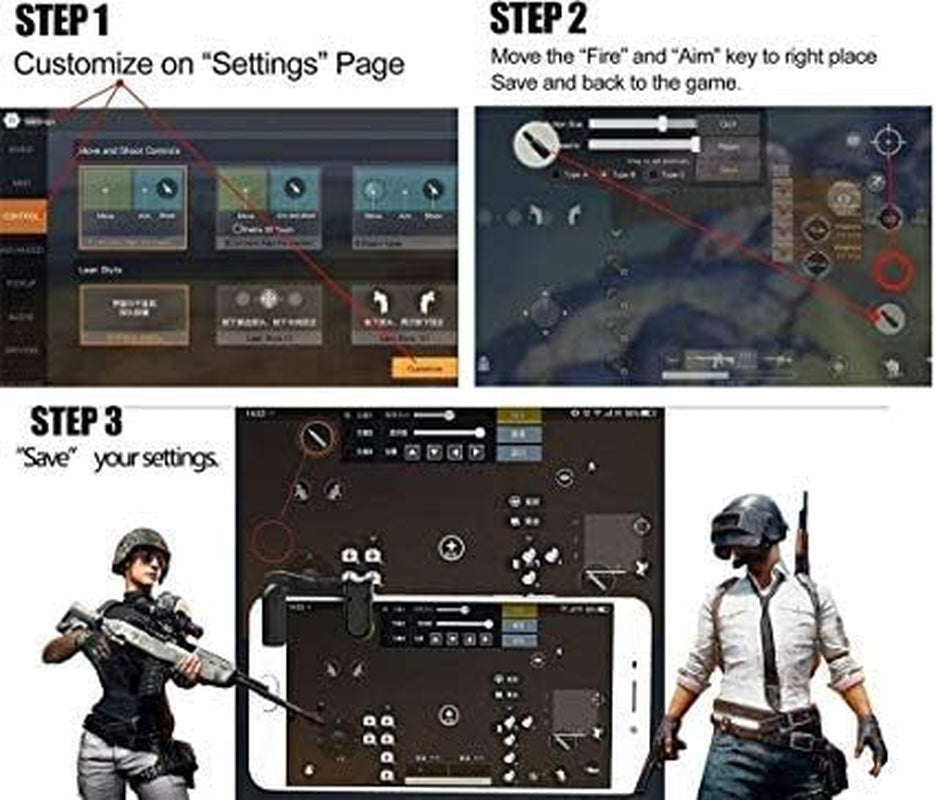 Sami 1 Pair Gaming Trigger Fire Button Gaming L1R1 Shooter Controller PUBG Black for Smartphones Gaming Accessory Kit (Black, for Android, Ios)  seller   