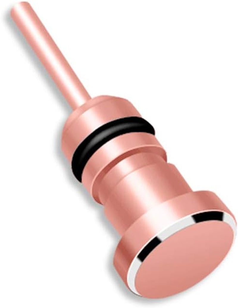 MOHALIKO anti Dust Plugs, Dust Port Covers, Earphone 3.5Mm AUX Jack Connector anti Dust Plug Card Removal Pin for Phone Black  MOHALIKO Rose Gold  