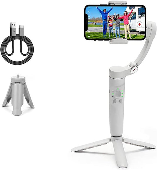 Mobile Gimbal 360 Rotation Stabilizer Handheld Selfie Tripod anti Shake Video, Android and Iphone Gimbal with Shotguides, Vlogging Stabilizer, Youtube Tiktok Video  Generic   