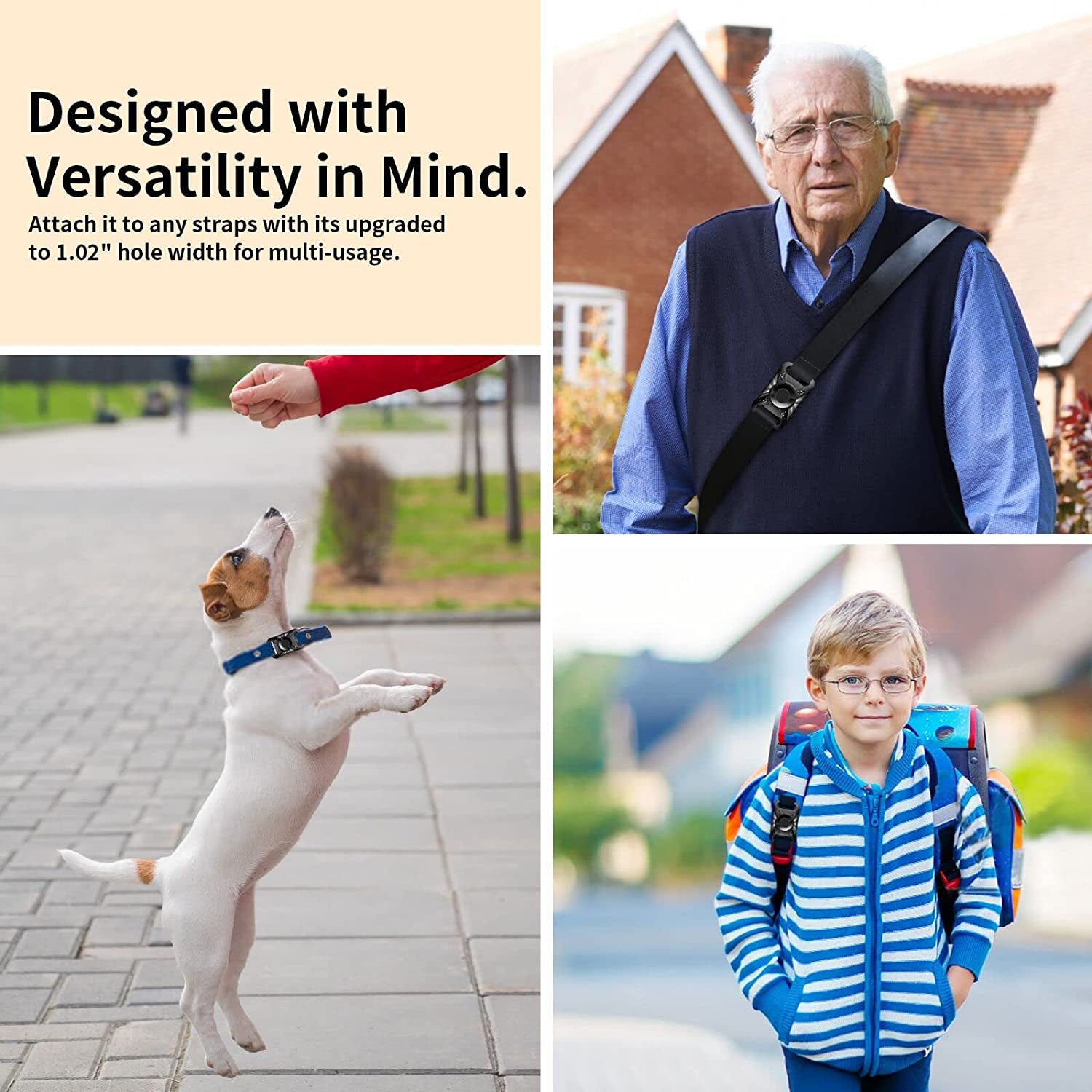 [2Pack] Waterproof Airtag Dog Collar Holder, Wear-Resistant Anti-Scratch Protective Airtag Holder Case Compatible with Pet Collar GPS Pet Trackers for Dogs Big Cats Backpack Strap Etc  Yootte   