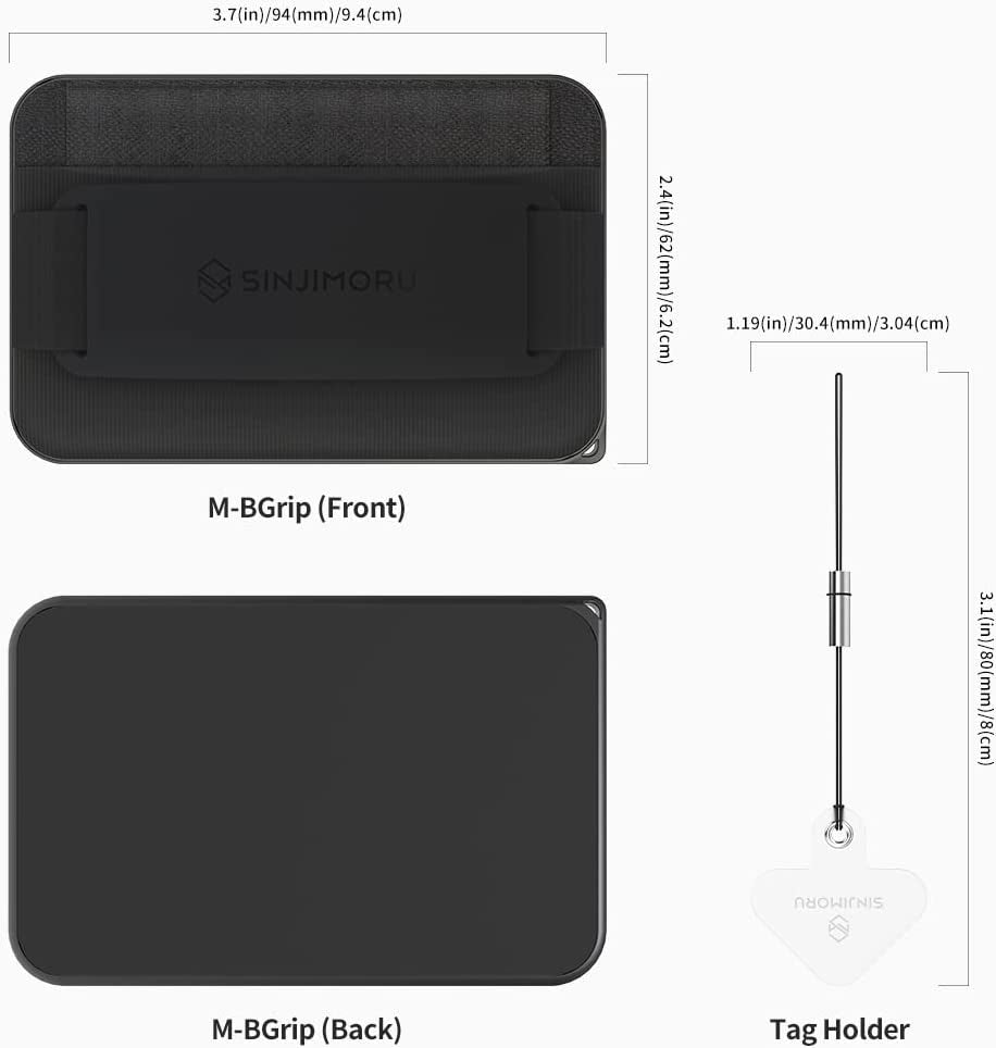 3 in 1 Magnetic Card Holder, Sinjimoru Magnetic Wallet for Magsafe as Cell Phone Wallet Stick on with Phone Grip Holder & Mobile Phone Kickstand Iphone 12 13 & Iphone 14 Series. M-Bgrip Black  Sinjimoru Co.Ltd   