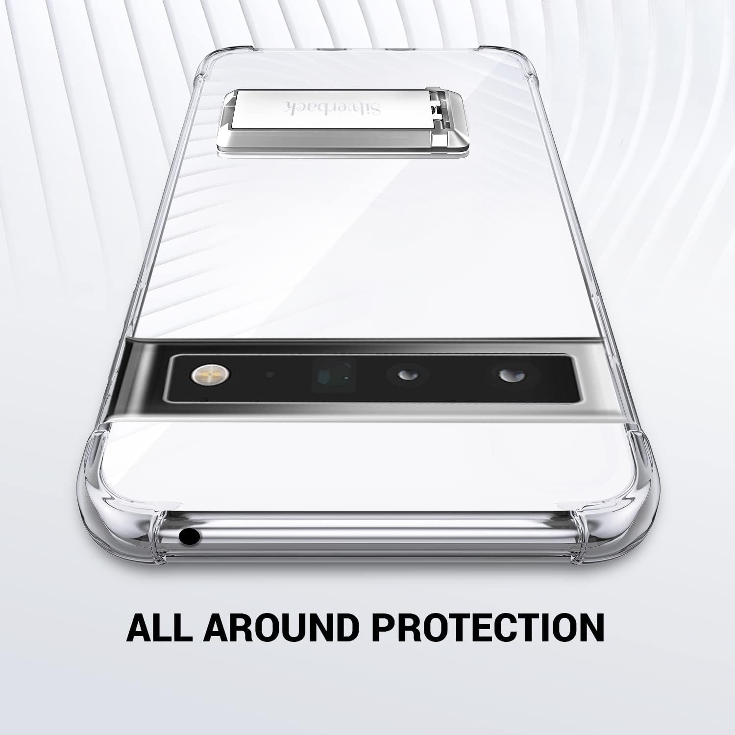 Silverback Compatible with Pixel 6 Pro Case Clear,Two-Way Kickstand Case, Anti-Scratch Protective Shockproof Slim Cover for Google Pixel 6 Pro 5G - Clear  Silverback inc   