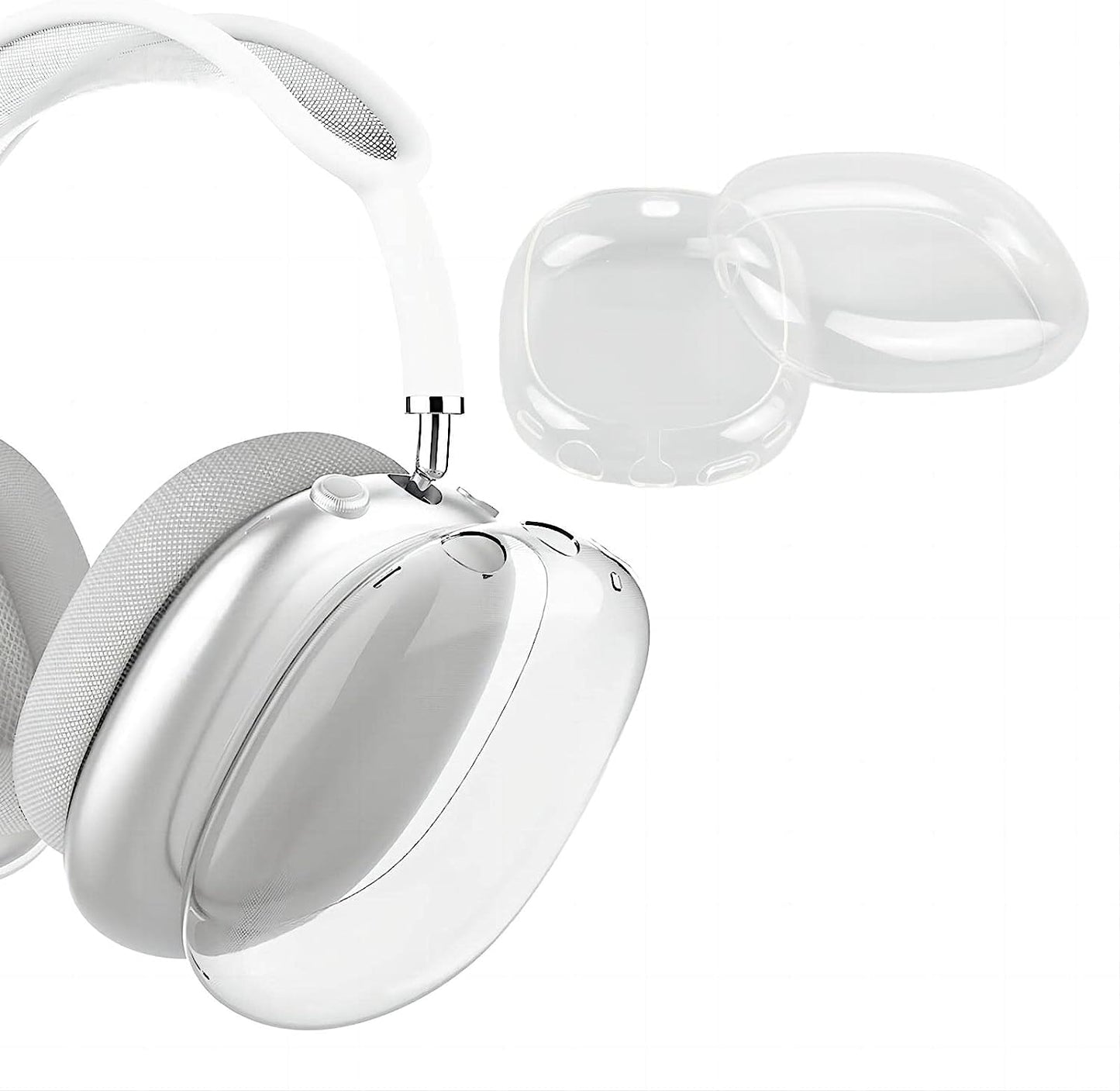 AIDERLOT Airpods Max Clear Cover Case,Cute Skull and Flowers Design,Clear Soft TPU Skin Case Compatible Airpods Max,Transparent Protective Cover for Apple Airpods Max(Pink  AIDERLOT Clear  