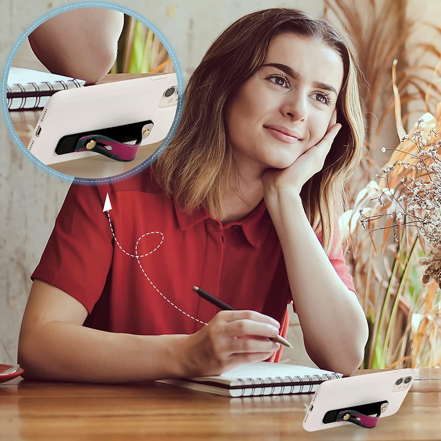 Weewooday 6 Pieces Phone Strap Grip Holder Finger Cell Phone Grip Telescopic Phone Finger Strap Stand Universal Finger Kickstand for Most Smartphones (Dreamy Colors)  Weewooday   