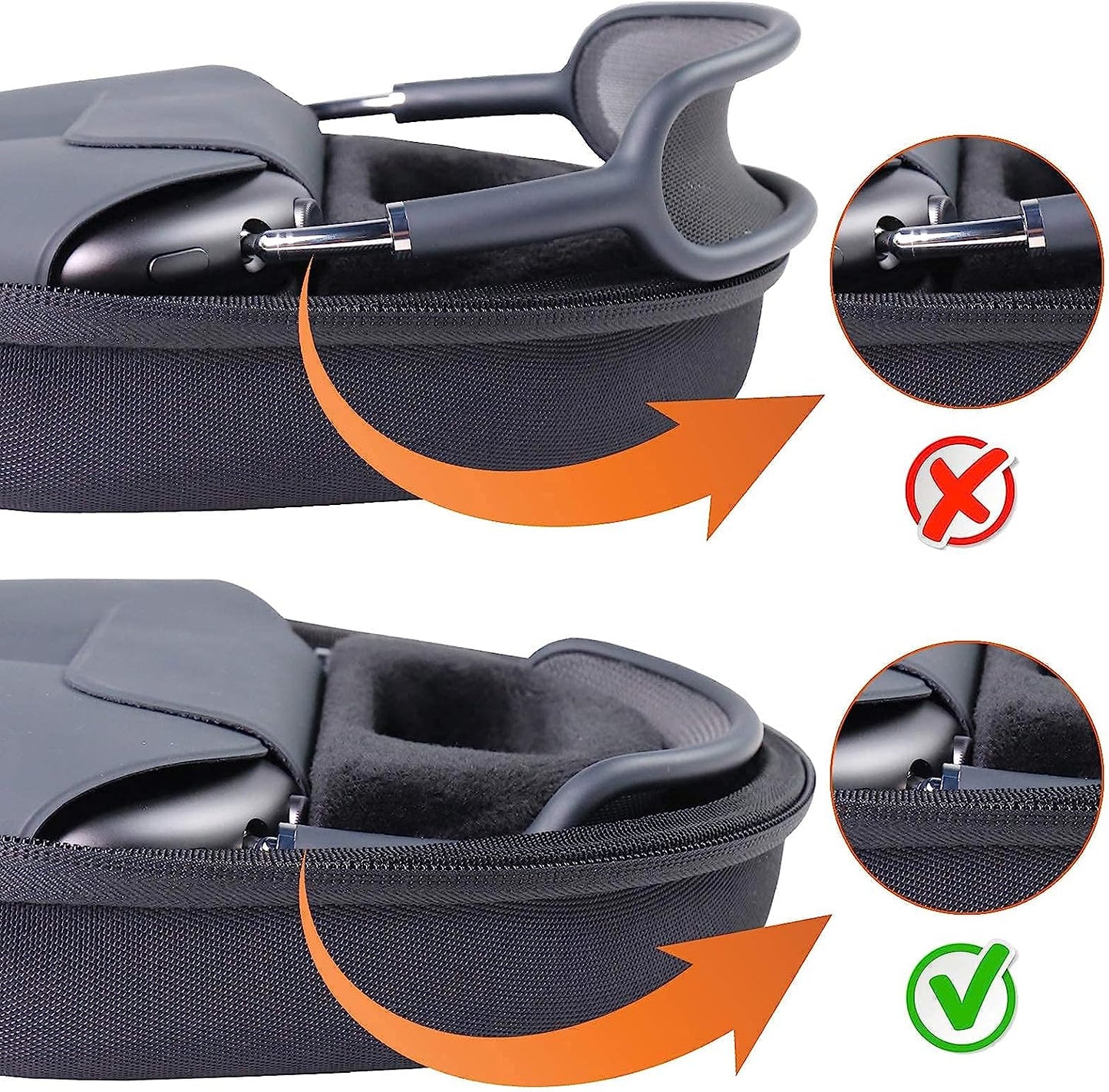 Black + Grey Hard Cases Replacement for Apple Airpods Max Headphone by Co2Crea  co2CREA   