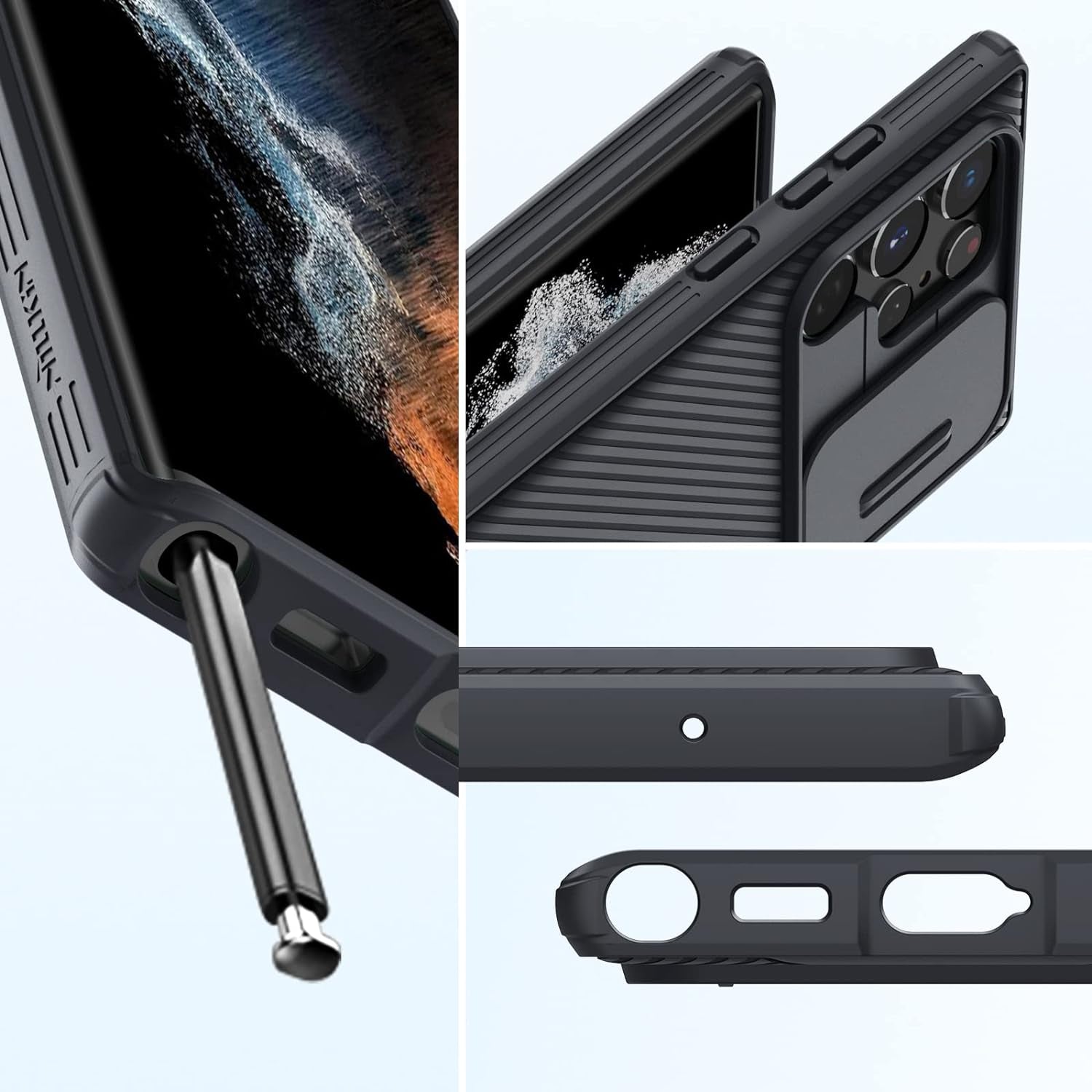 Nillkin for Samsung S22 Ultra Case, Camshield Pro Galaxy S22 Ultra Case with Slide Camera Cover, Slim Rugged Phone Case for Samsung Galaxy S22 Ultra 5G- Black 6.8''  Nillkin   