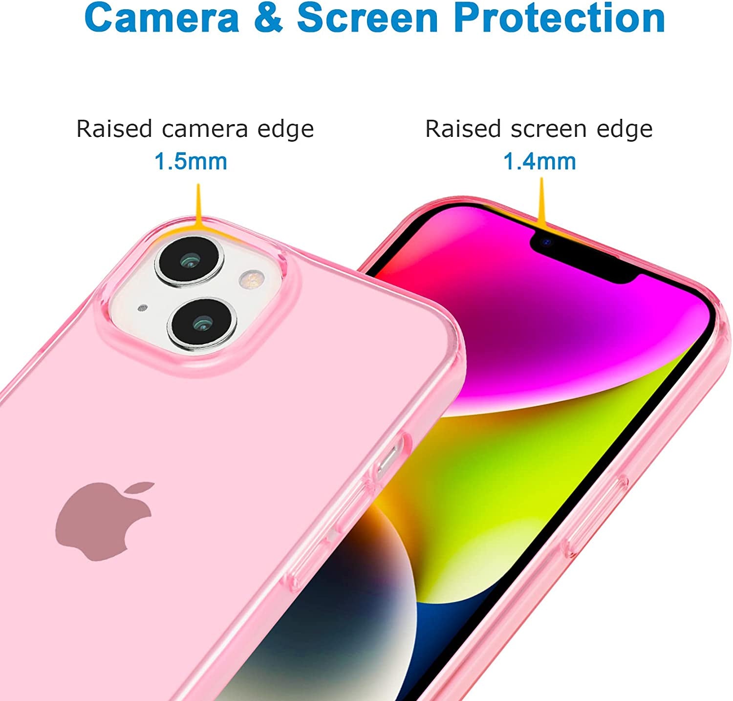 Jjgoo Compatible with Iphone 14 Case Clear, Soft Shockproof Protective Slim Thin Phone Bumper Cover Transparent Phone Case for Iphone 14-6.1 Inch 2022, Translucent Pink  JJGoo   
