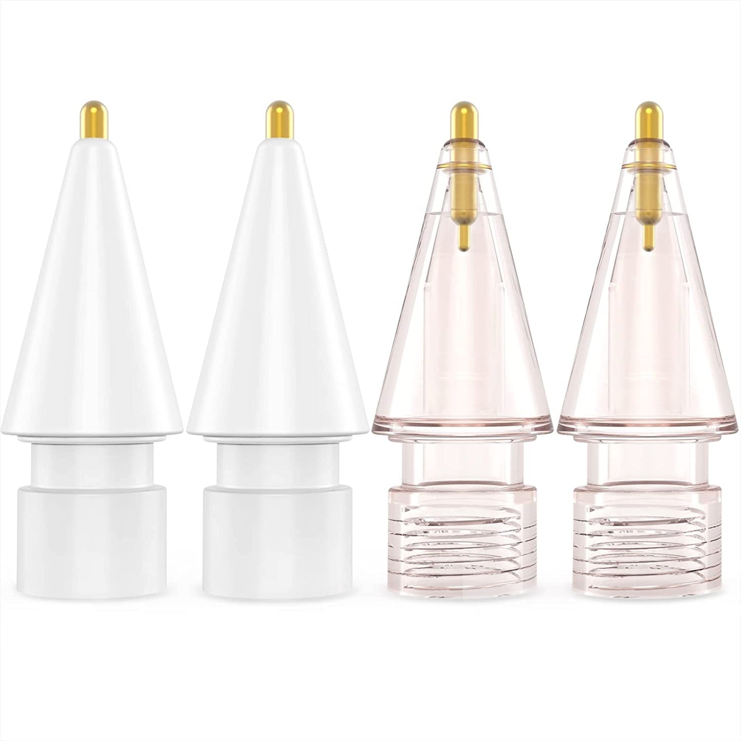 NIUTRENDZ 4 Pack Replacement Tips for Apple Pencil 2Nd Generation and 1St Generation Fine Point Metal Tip, Wear-Resistant & Precise Control (1.95Mm, Clear + Pink + Blue + Grey)  NIUTRENDZ 1.95mm - White and Pink 1.95mm 