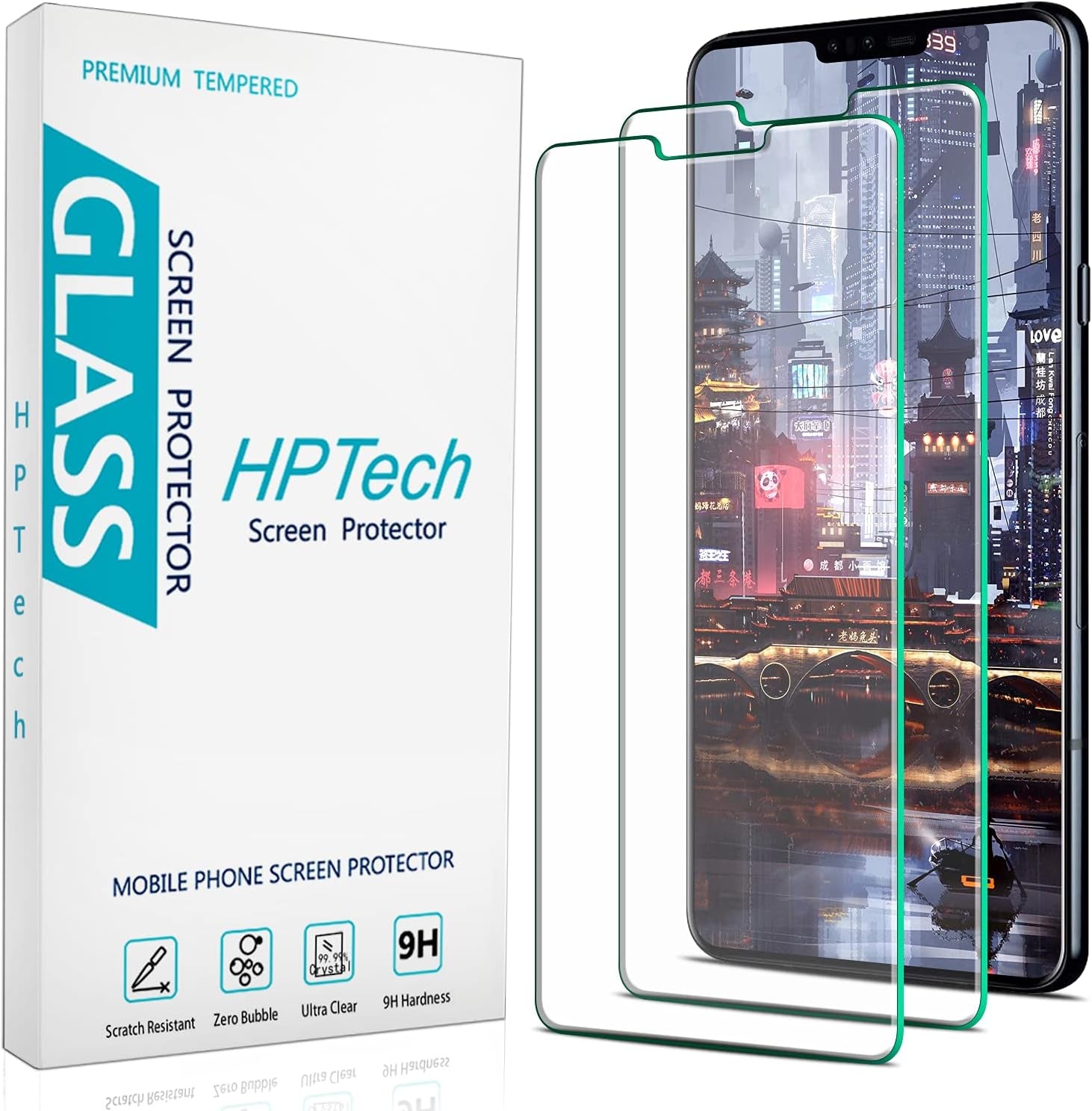 Hptech [2 Pack] Screen Protector for LG V40 Thinq, V50 Thinq Tempered Glass, Anti-Scratch, Bubble-Free, Case Friendly  HPTech   