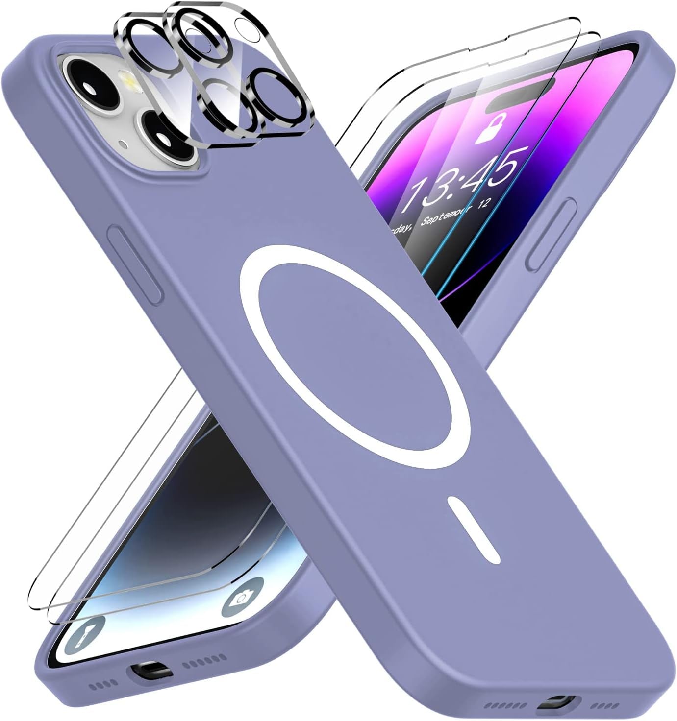 Jaroco for Iphone 14 Pro Case, [Military Grade Drop Protection] [2 Pcs Screen Protector & Camera Lens Protector] Full-Body Shockproof Protective for Iphone 14 Pro Phone Case 6.1 Inch (Red)  jaroco Pale Purple Iphone 14 Plus 