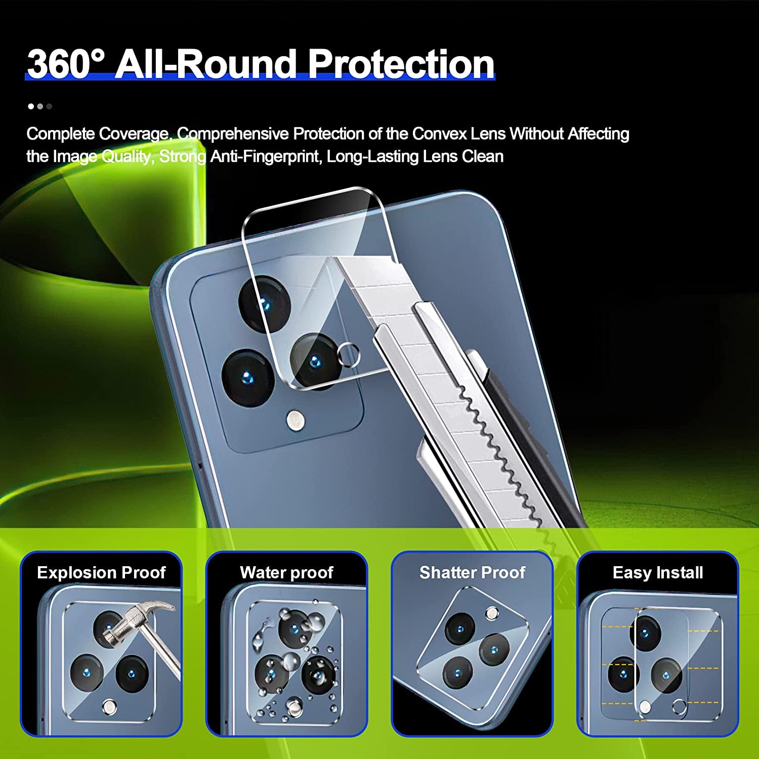 Ogrish [2+2 Pack Screen Protector for T-Mobile Revvl 6 5G and Camera Lens Protector - Tempered Glass,Anti-Fingerprint,Shatter Proof,Hd Clarity  Ogrish   