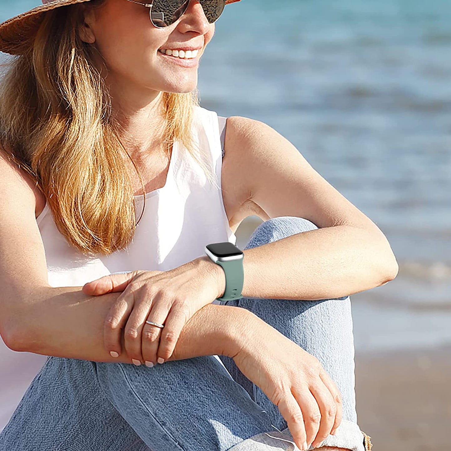 Daqin 8 Pack Sport Bands Compatible with Apple Watch Band 38Mm 40Mm 41Mm 42Mm 44Mm 45Mm 49Mm Women Men,Soft Silicone Waterproof Replacement Strap for Apple Watch Ultra Iwatch Series 8 7 6 5 4 3 2 1 SE  Xuchangjiansenshangmaoyouxiangongsi   