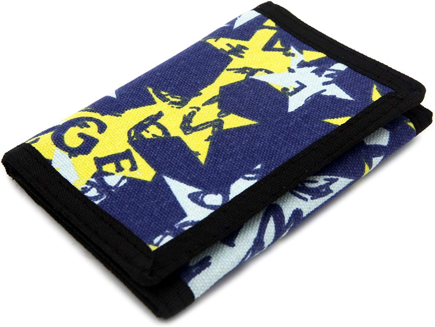 AI-DEE RFID Trifold Canvas Outdoor Sports Wallet for Kids - Front Pocket Wallet with Magic Sticker  AI-DEE Blue Pentagon  