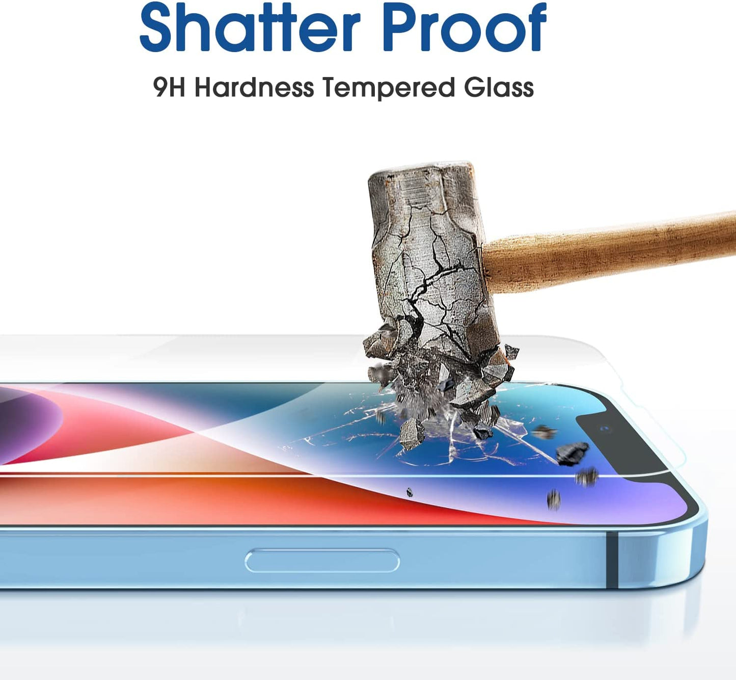 Amfilm Onetouch Compatible with Iphone 14 6.1"/Iphone 13/Iphone 13 Pro 6.1" Screen Protector Tempered Glass Edge to Edge Full Coverage with Easy Installation Kit  TechMatte   