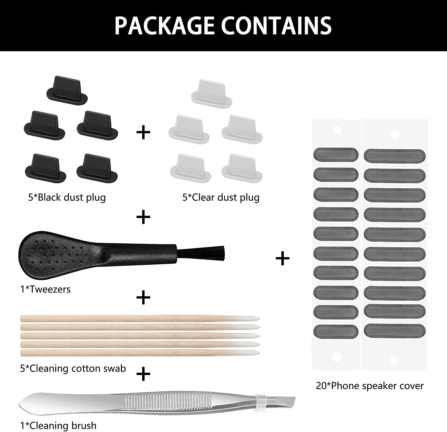 AFARER Iphone Dust Plug, Lightning Port Plug Protector Phone Speaker Dustproof Mesh Stickers, with Cleaner Tools, anti Dust Plugs for Iphone 14/13/12/11 Pro Max Compatible with Iphone and Airpod  AFARER   