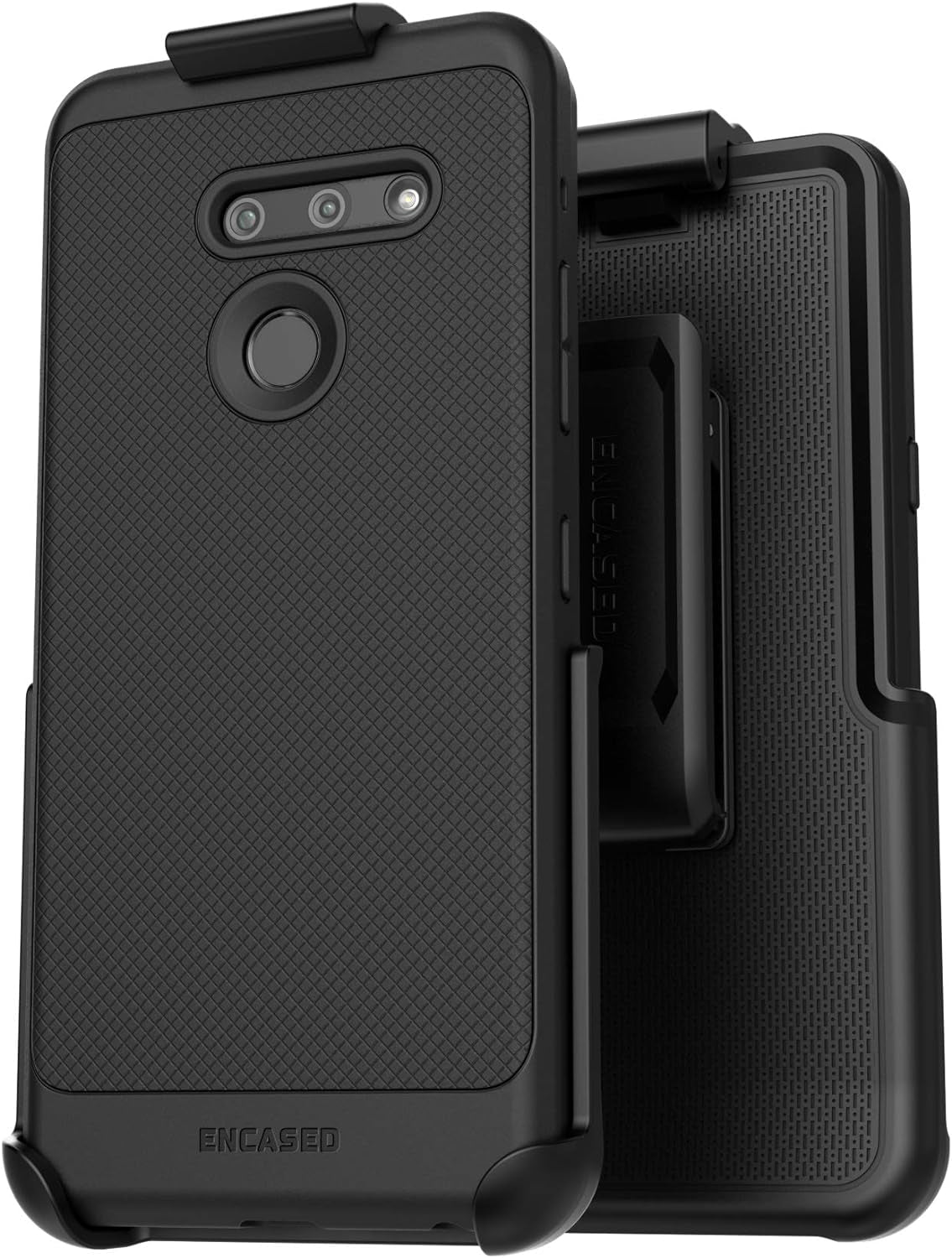 Encased LG G8 Thinq Belt Clip Case (Thin Armor) Slim Grip Cover with Holster - Black  Encased   