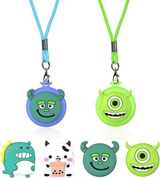 UCPOVT [2 Pack] Airtag Necklace for Kids, Cute Cartoon Kids Air Tag Necklace DIY Funny Kids Air Tag Holder  UCPOVT   